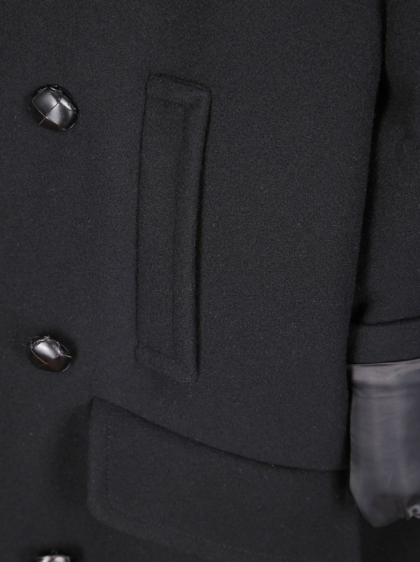 Mm6 By Maison Margiela Oversized Black Wool Coat