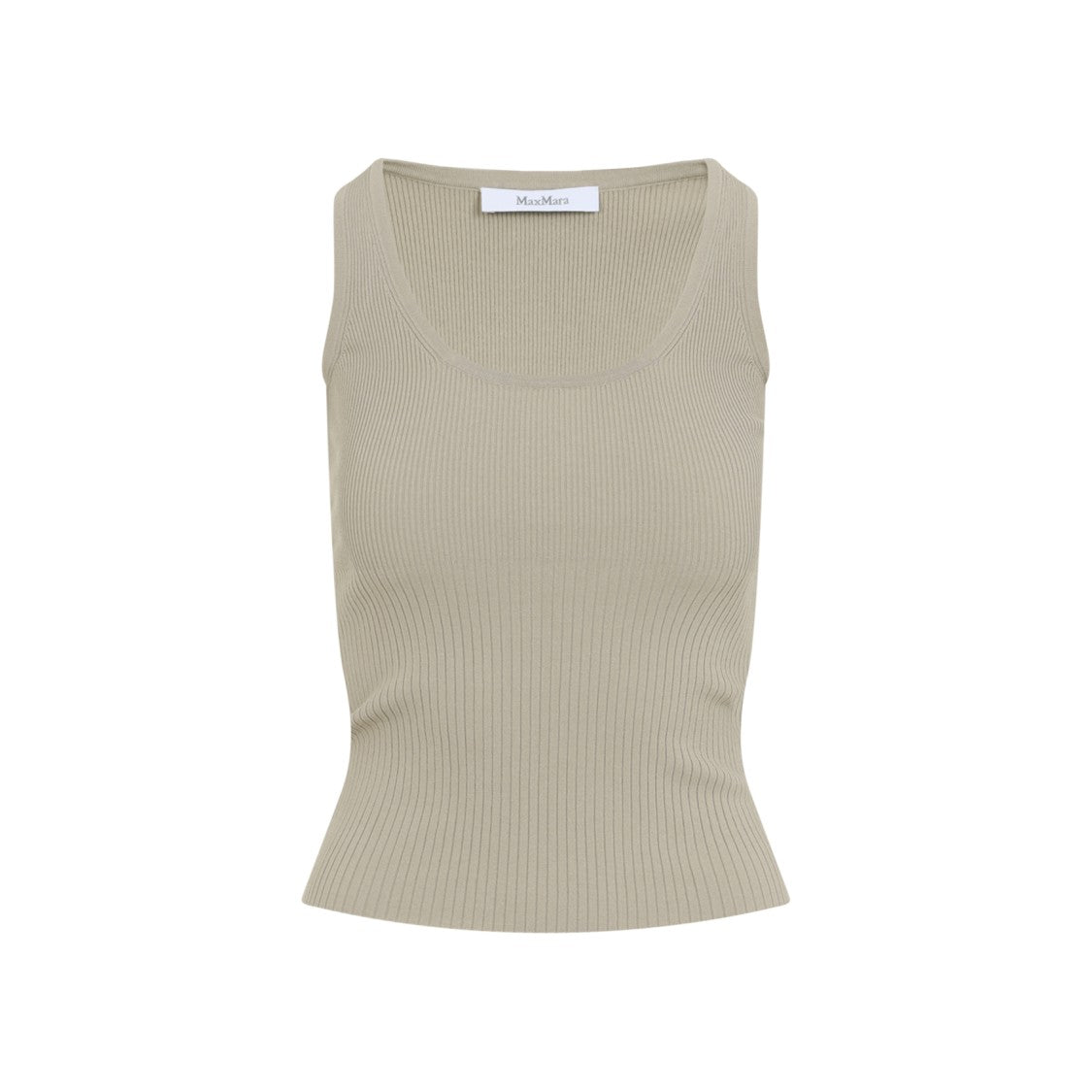Max Mara Sleeveless Ribbed Knit Top With Scoop Neckline