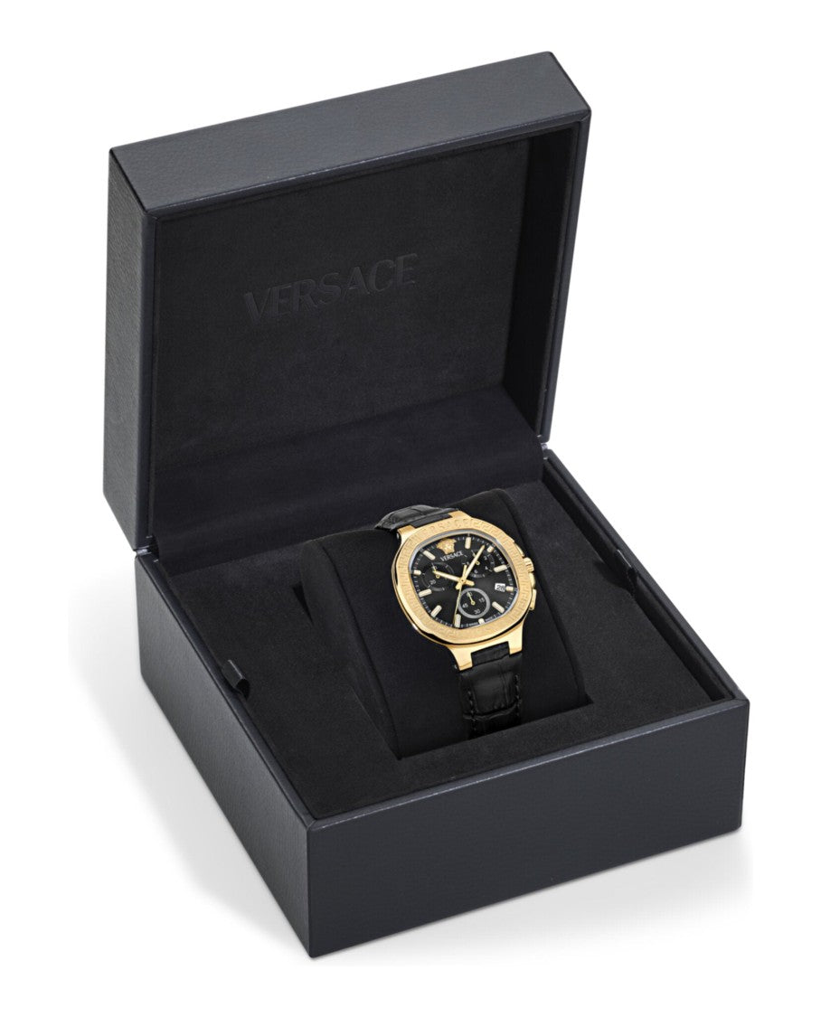 Versace V-Chrono Square Leather Watch