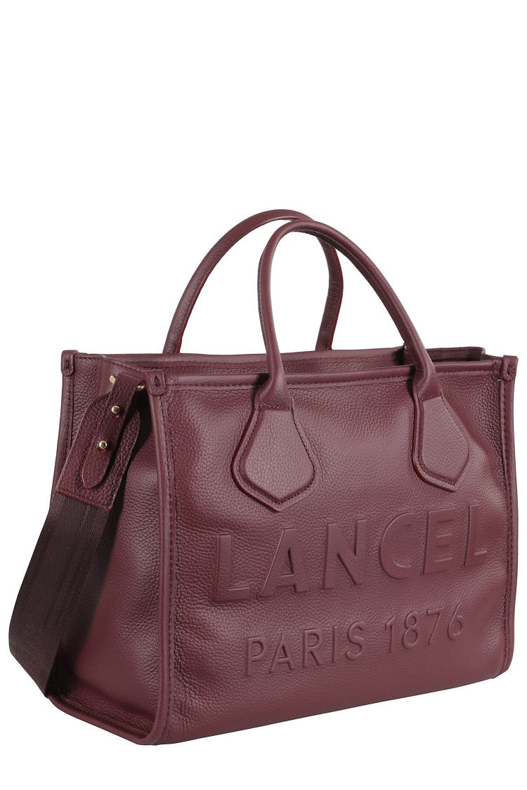 Lancel Rectangular Grained Leather Shoulder Bag