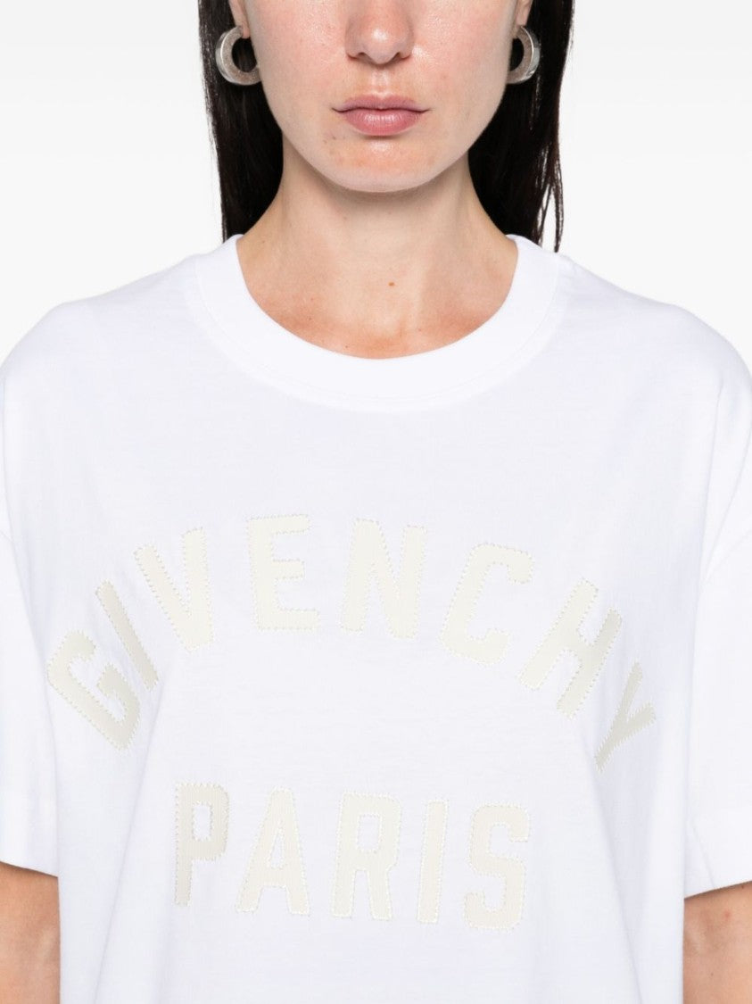 Givenchy White Minimalist Crew Neck Short Top