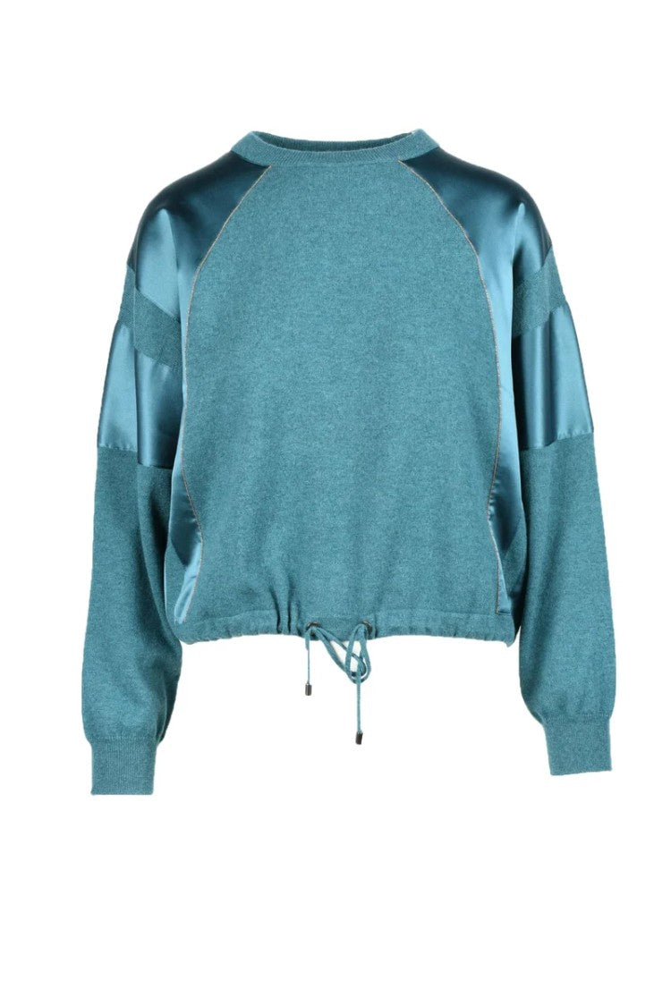 Brunello Cucinelli Cashmere Sweater With Drawstring - Green