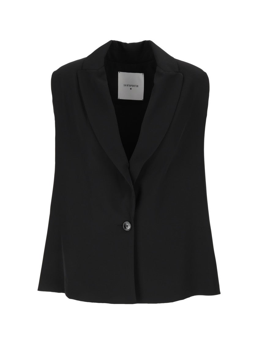 Shirt A Porter Black Gilet Con Frange Fringe Vest