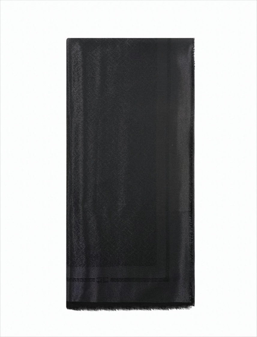 Elisabetta Franchi Square Scarf With All-Over Logo Pattern