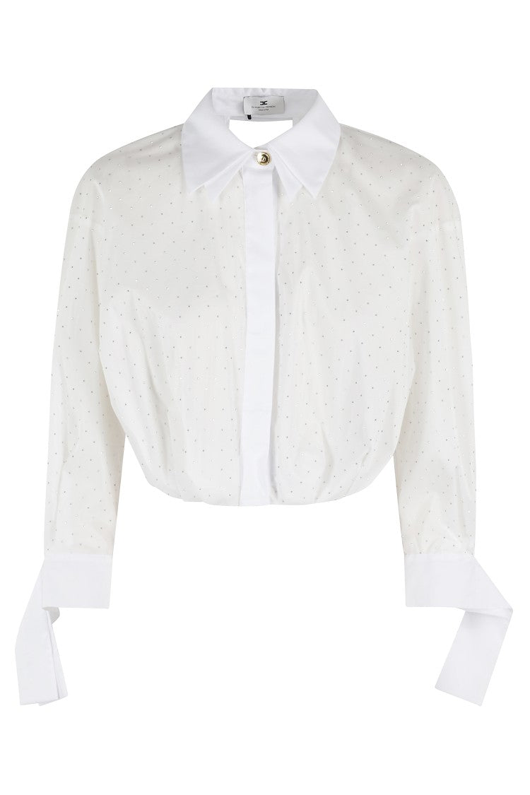 Elisabetta Franchi Cropped Cotton Poplin Shirt