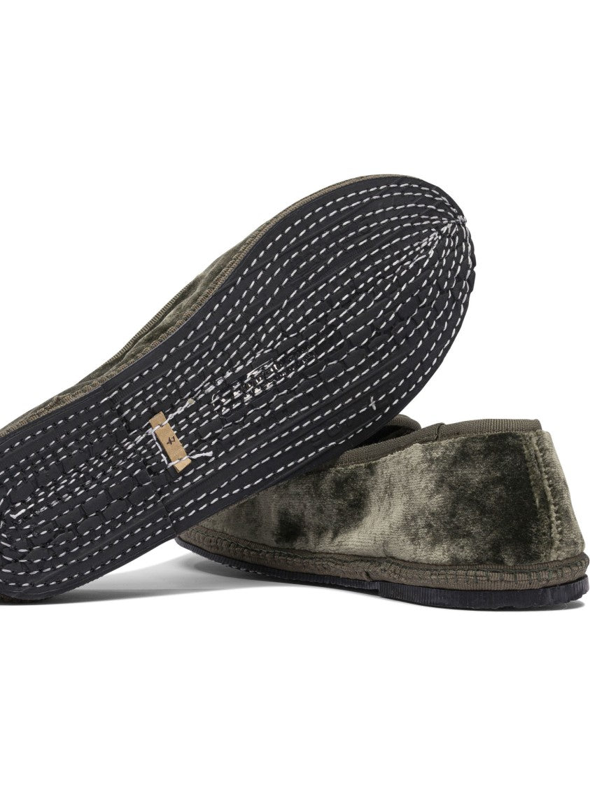 Sentier Di Segantin Roberta Green Loafers With Plush Texture And Durable Sole