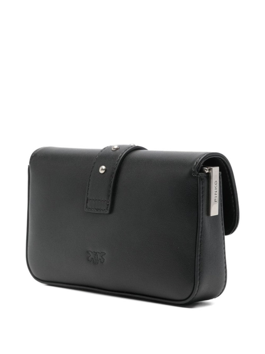 Pinko Rectangular Black Leather Bag