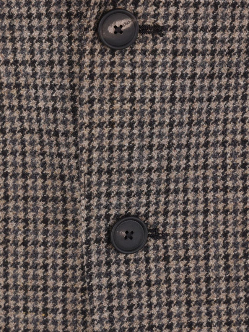 Tagliatore Classic Houndstooth Wool Blazer With Notched Lapels And Button Closure