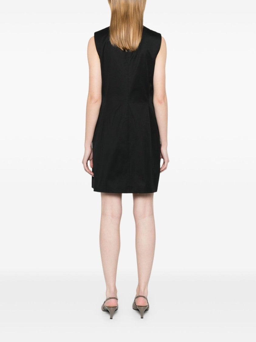 Theory Tailored Black Cotton Blazer Dress With Flap Pockets