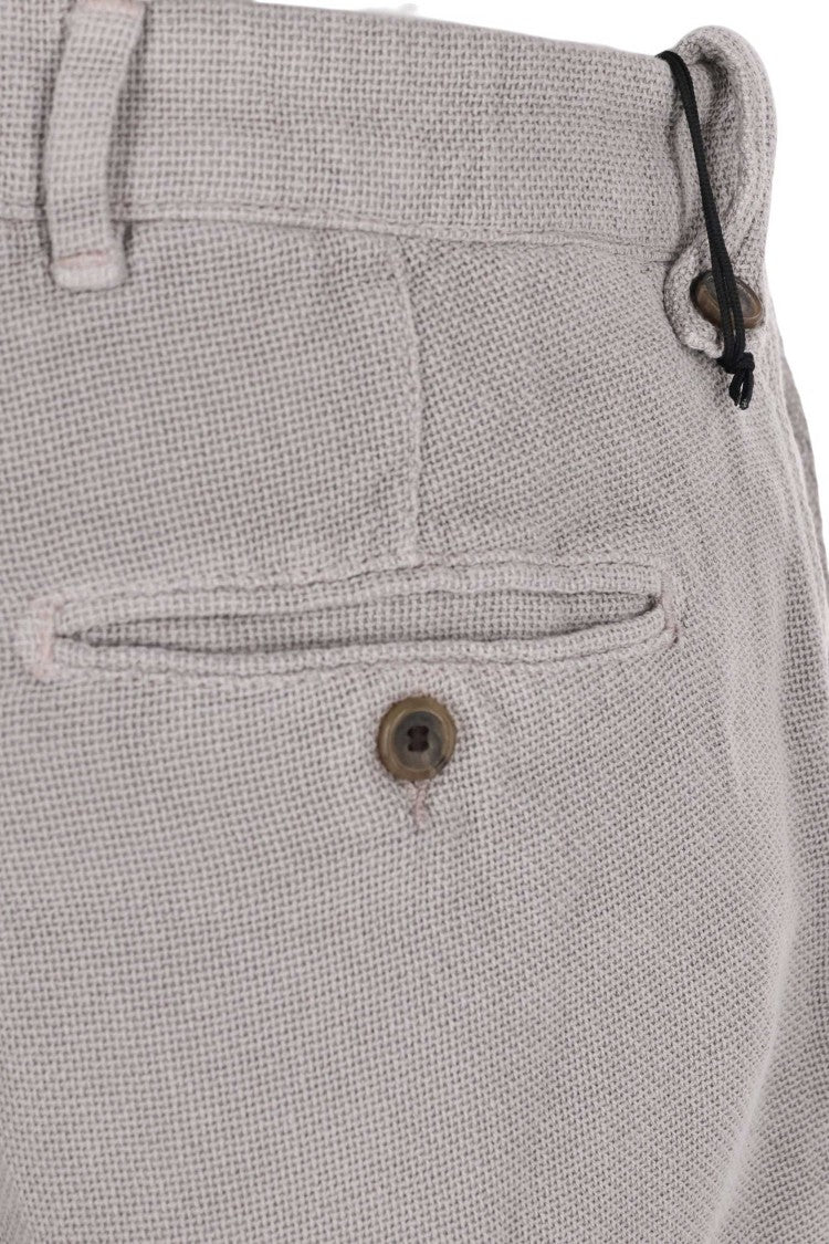 Myths Textured Cotton-Linen Casual Shorts