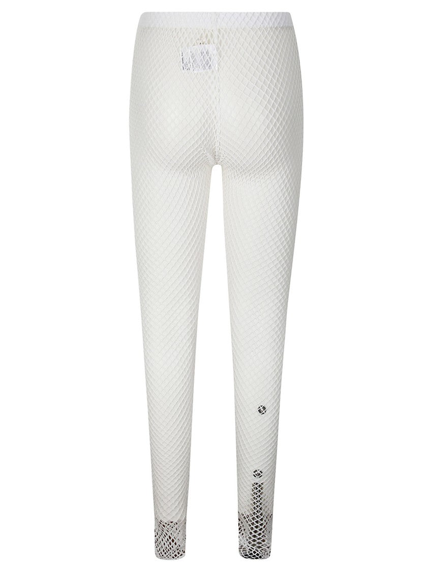 Comme Des Garçons Ankle-Length Fitted Trousers With Diamond Mesh Texture