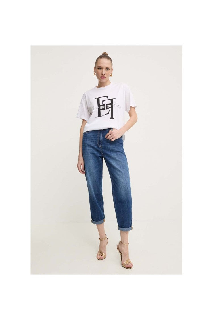 Elisabetta Franchi Blue Cotton Denim Jeans