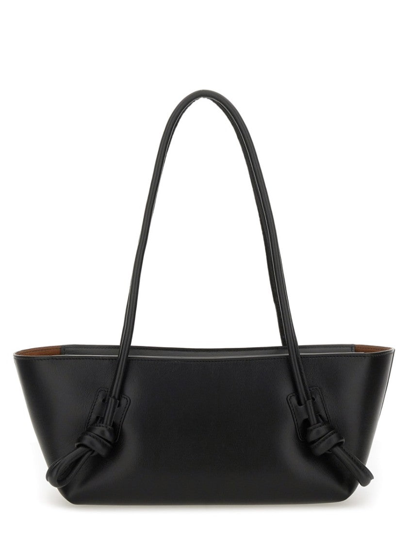 Hereu Fleca Elongated Rectangular Knot Leather Shoulder Bag