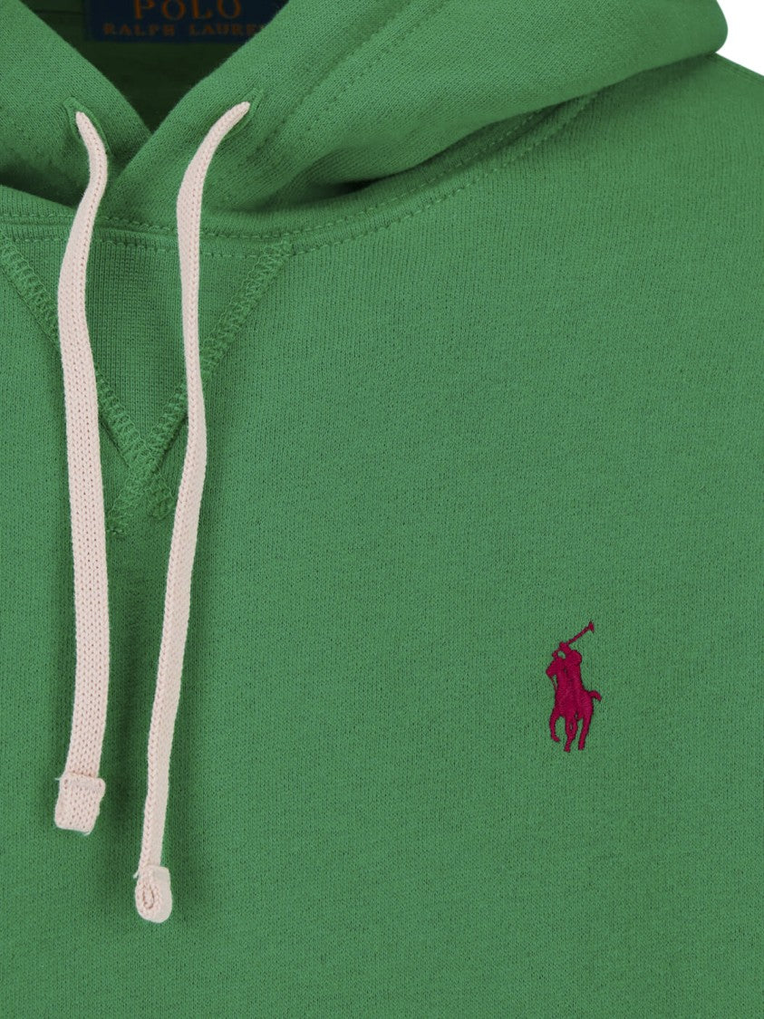 Polo Ralph Lauren Green Cotton Logo Hooded Sweatshirt