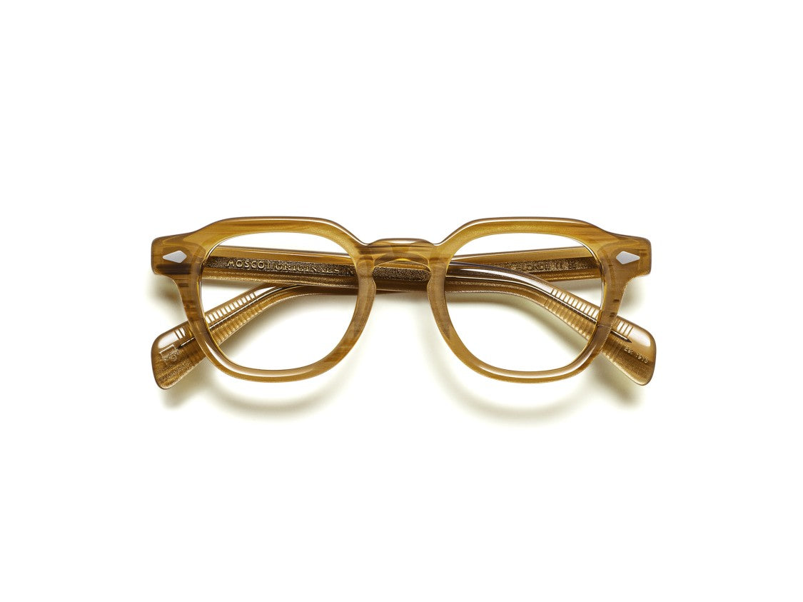 Moscot Amber Or-Dol-O Translucent Acetate Square Eyeglasses