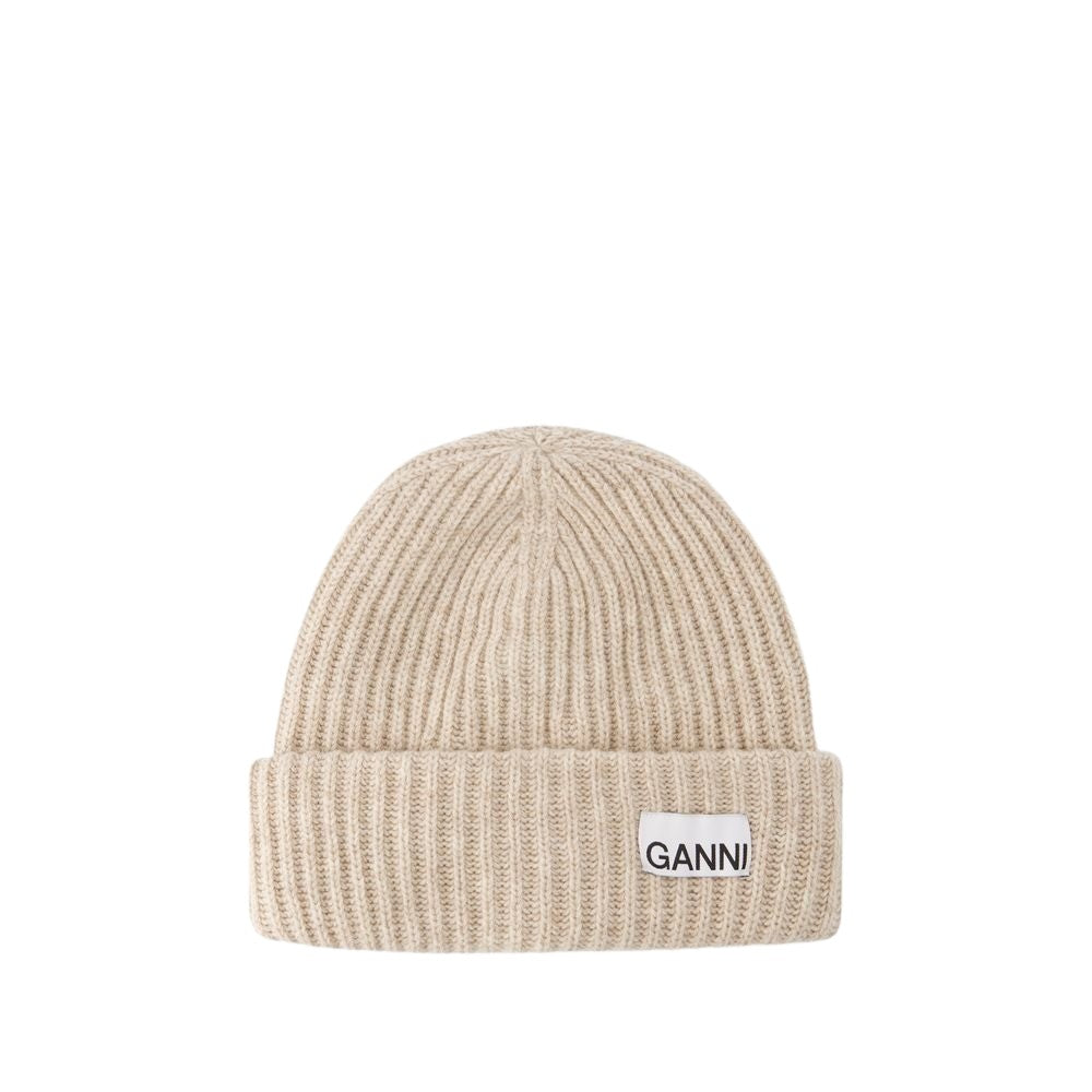 Ganni Beanie - Wool - Beige