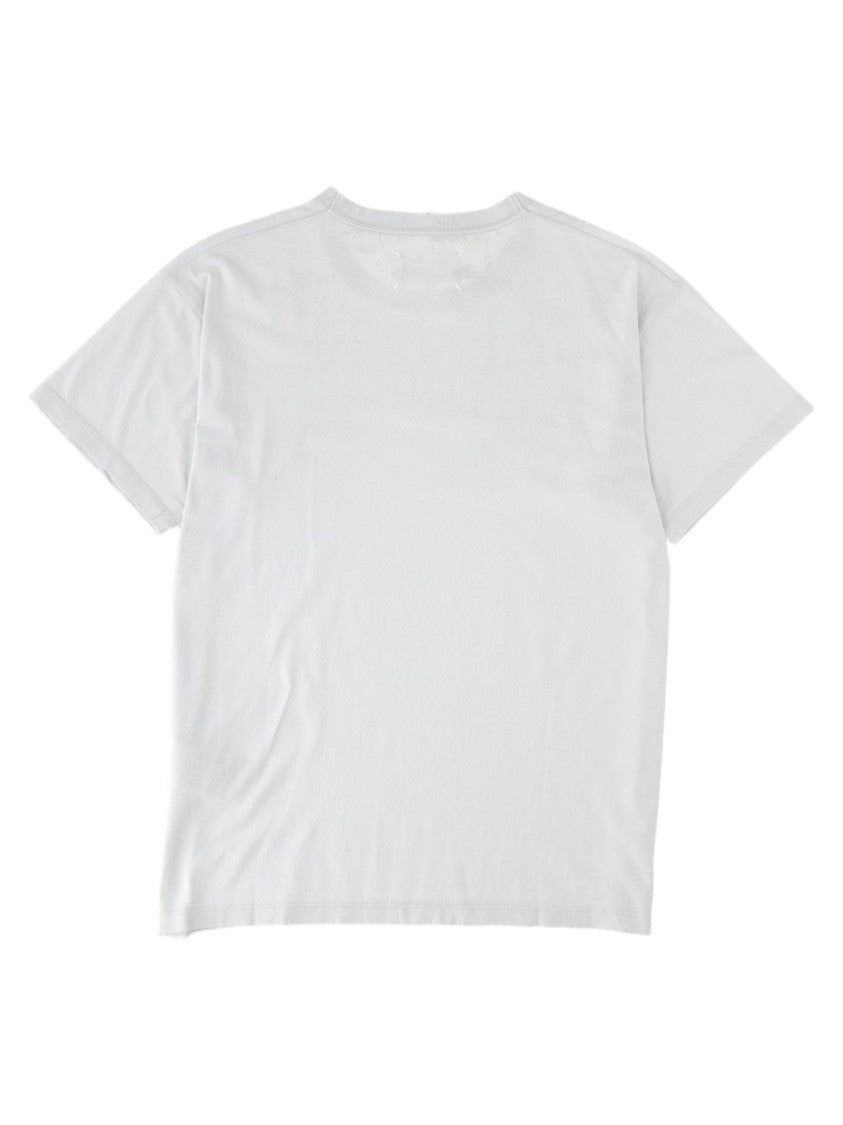 Maison Margiela Relaxed Fit Vintage Print White Cotton T-Shirt