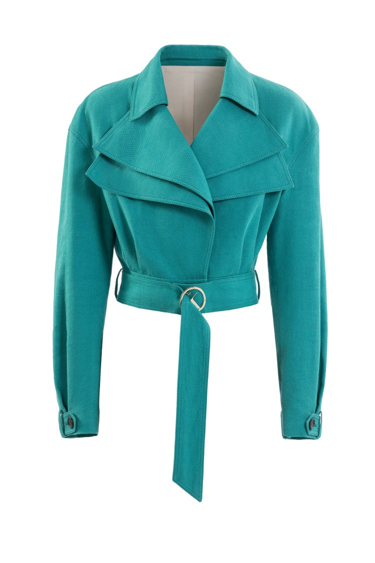 Saiid Kobeisy Linen Jacket And Ruffled Dress
