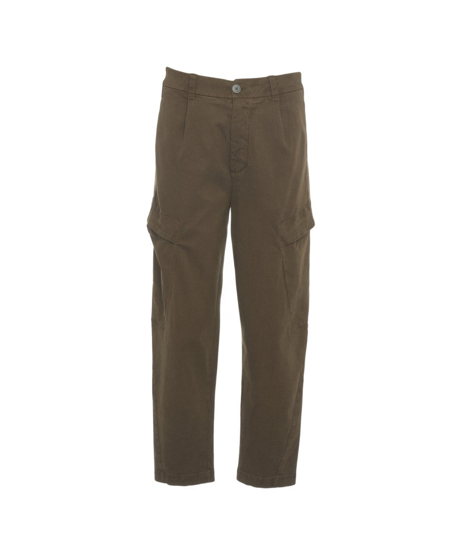 Transit Relaxed Fit Cropped Cargo Pants With Practical Side Pockets