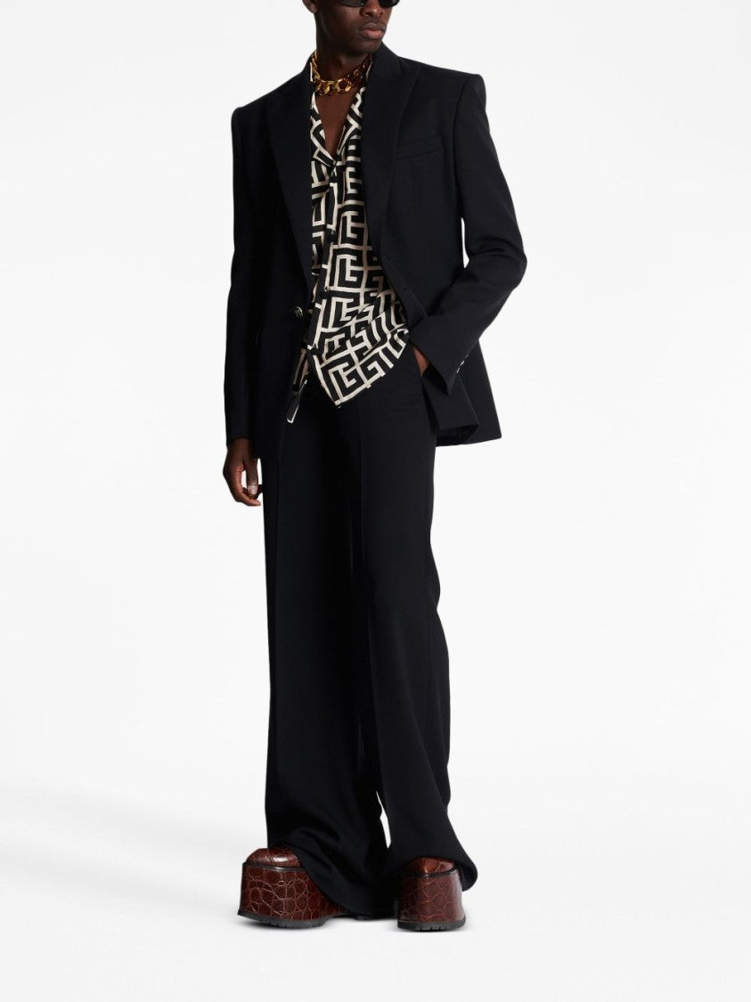 Balmain Silk And Nylon Button Front Shirt