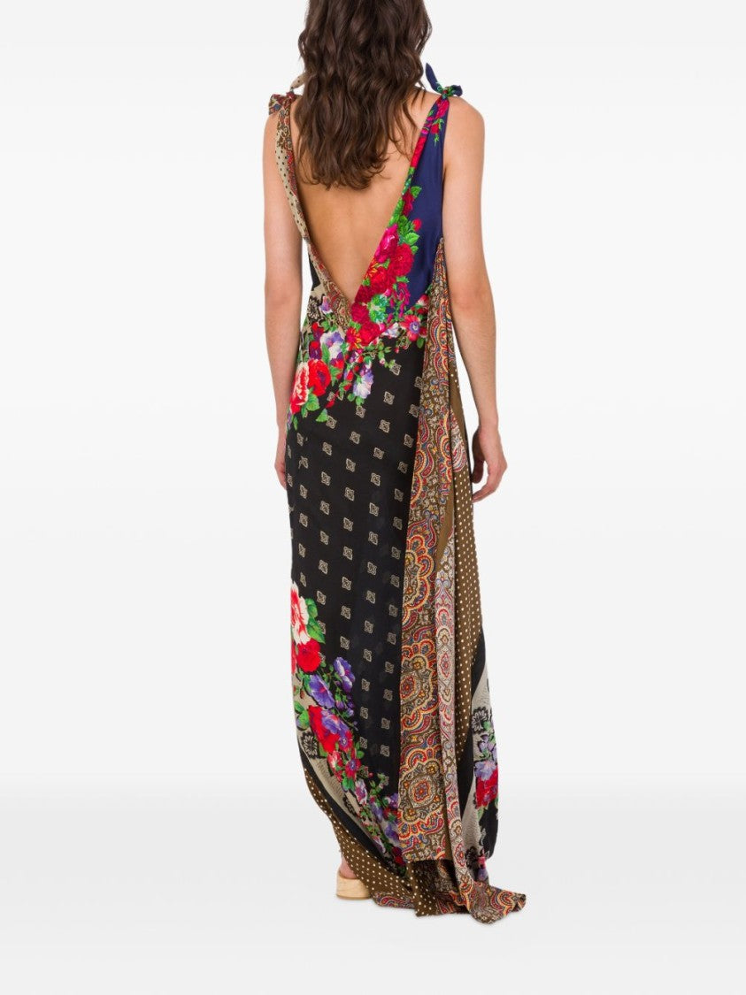 Moschino Multicolour Silk And Nylon Slip Dress
