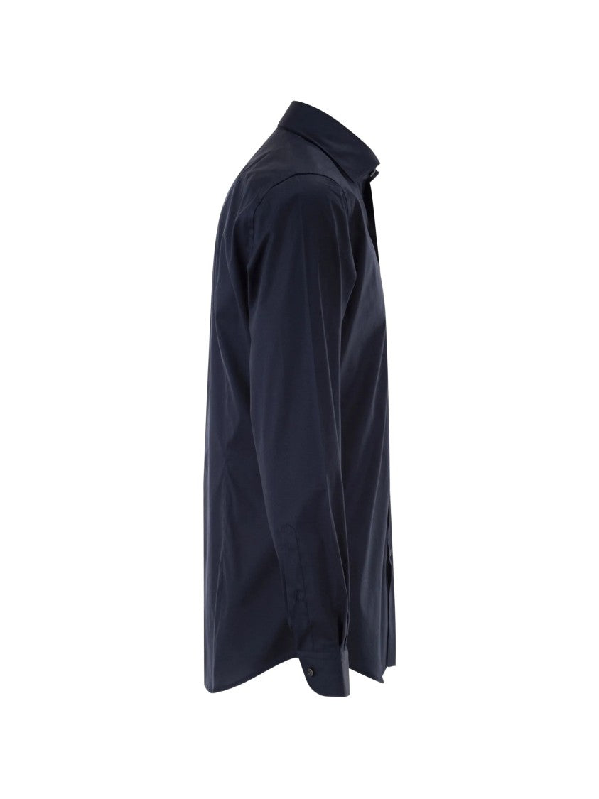 Fay Tailored Long-Sleeve Black Button-Down Shirt