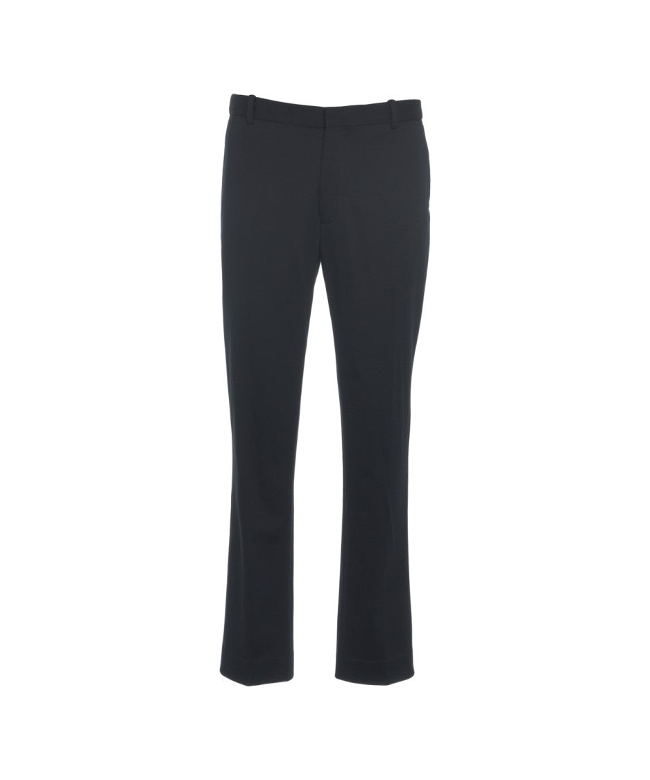 Circolo 1901 Slim Fit Black Chinos With Hidden Zip Closure And Minimalist Design