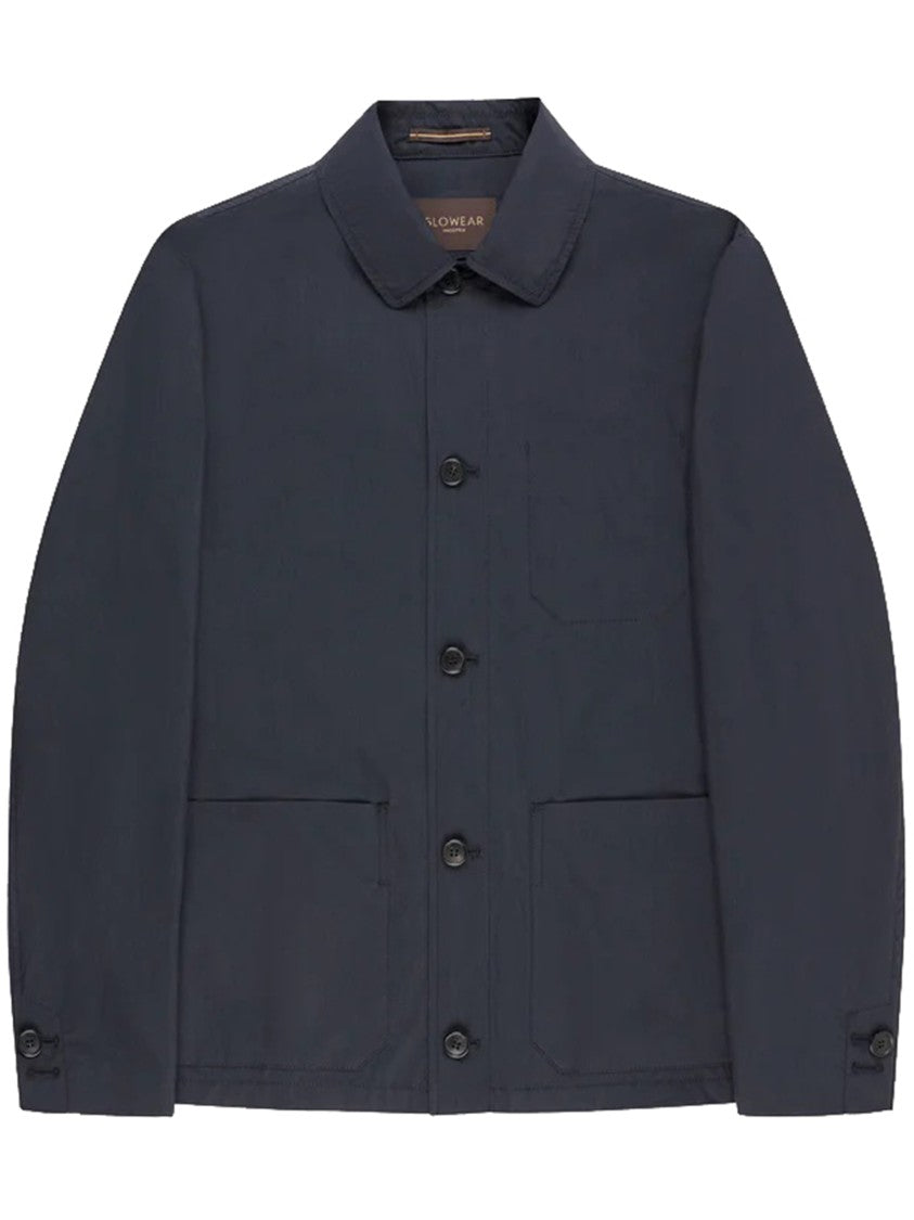 Incotex Black Button-Up Minimalist Cotton Jacket