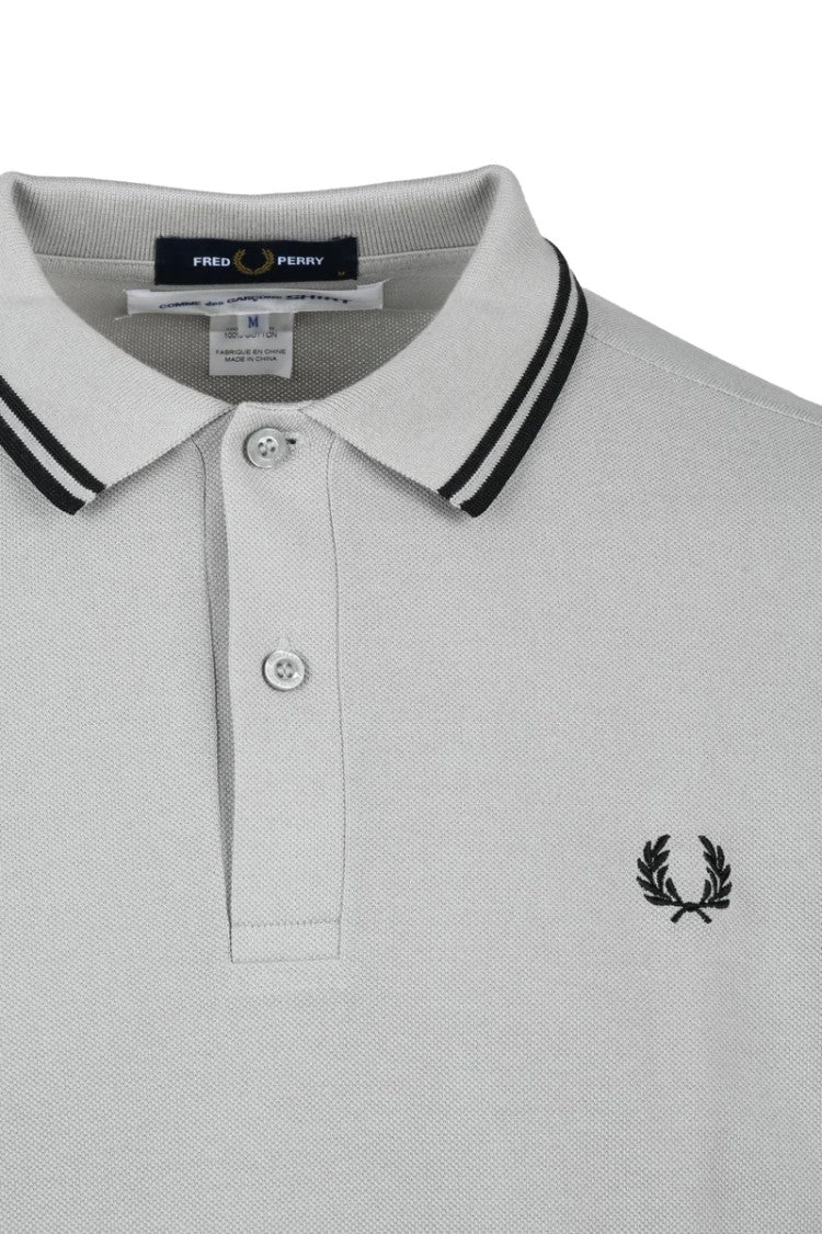 Fred Perry X C.Des G.Shirt Grey Laurel Embroidery Cotton Polo Shirt