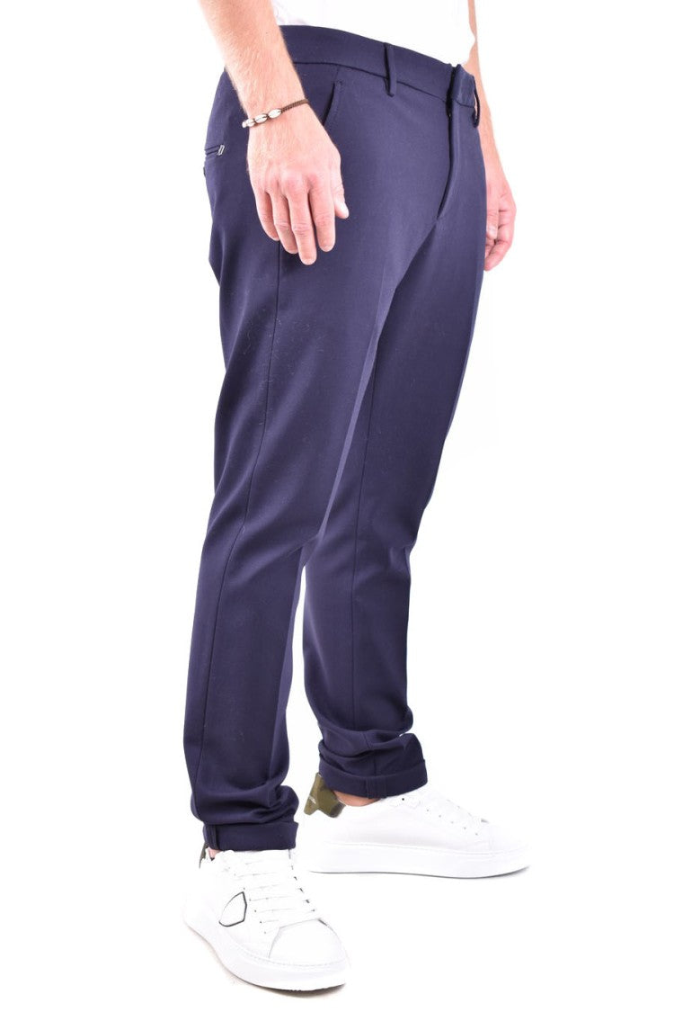 Dondup Blue Viscose Blend Trousers
