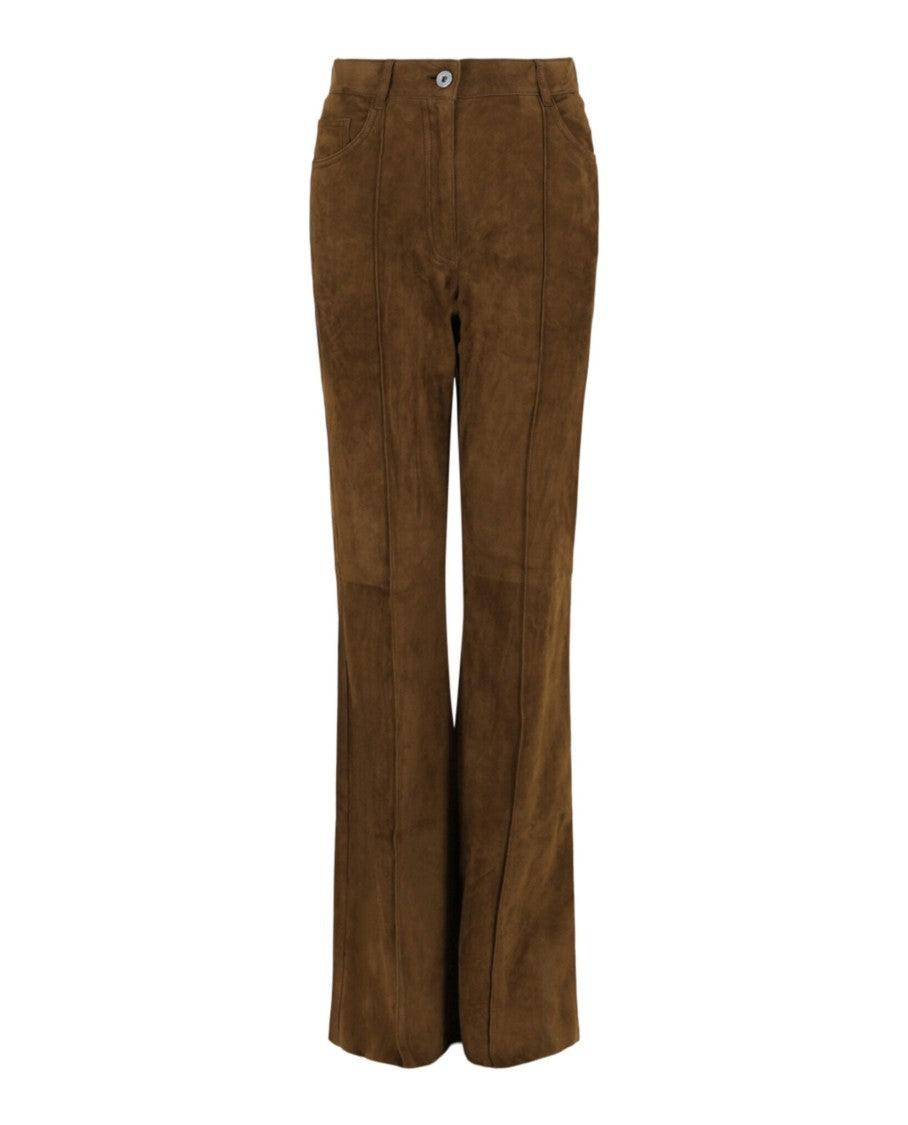 Ferragamo Suede Flared Pants