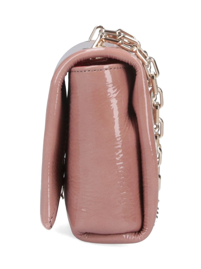 Christian Louboutin Crinkle Patent Shoulder Bag With Adjustable Gold Chain