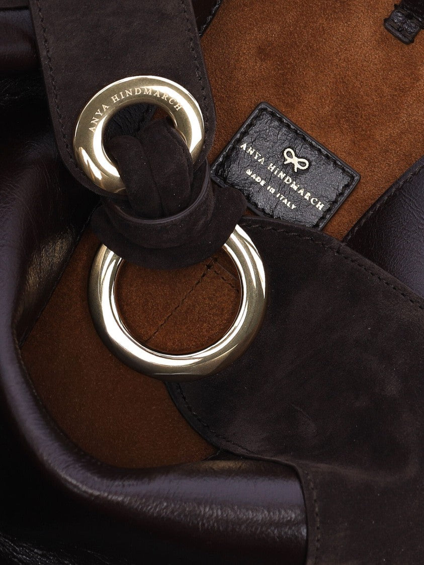 Anya Hindmarch "Ringo Chesterfield" Shoulder Bag In Brown Calfskin