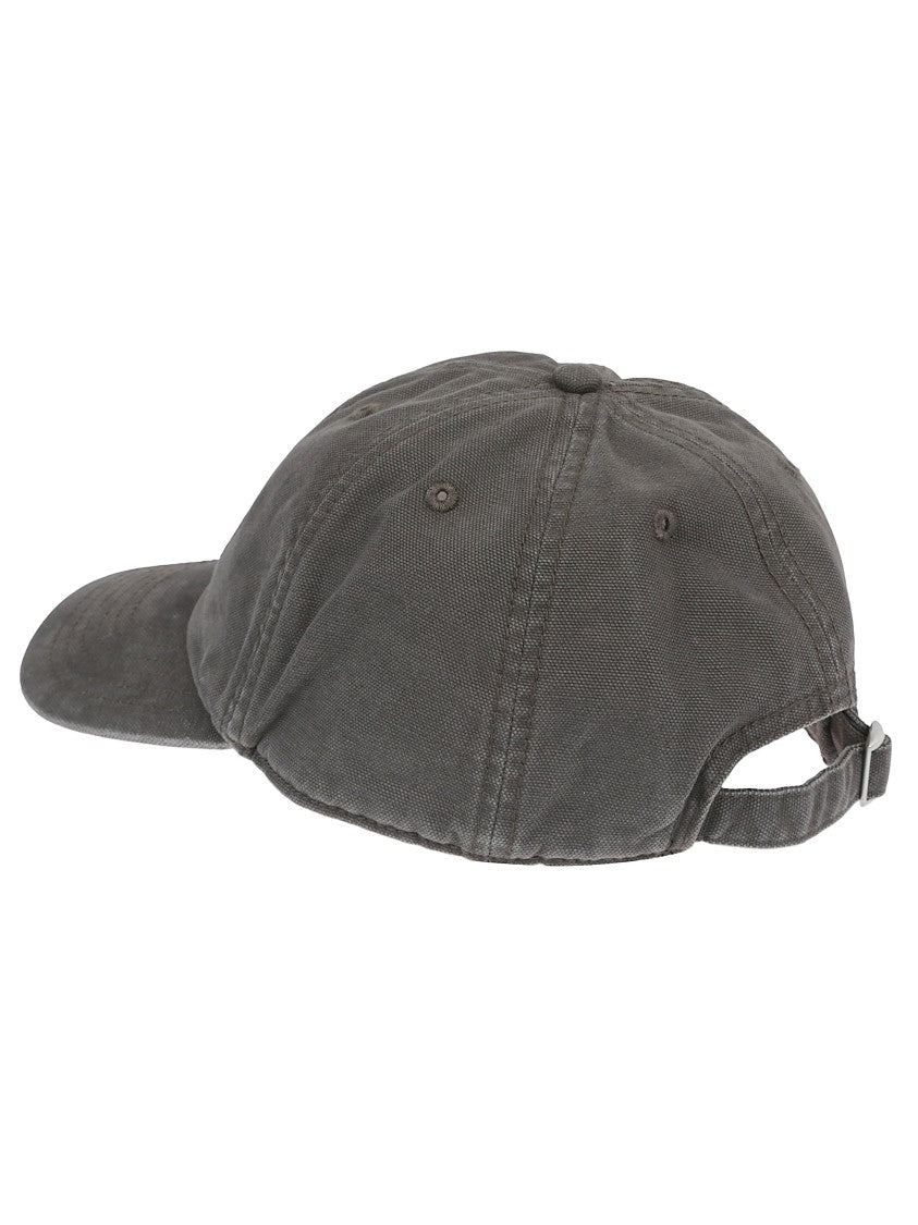 Mm6 By Maison Margiela Structured Grey Baseball Hat With Subtle Logo Embroidery