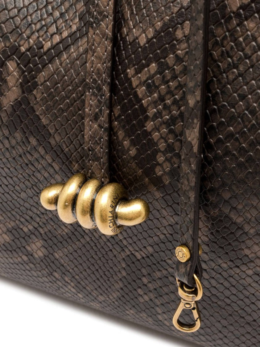 Gianni Chiarini Handbag With Rounded Handle Cutout And Gold-Tone Accents
