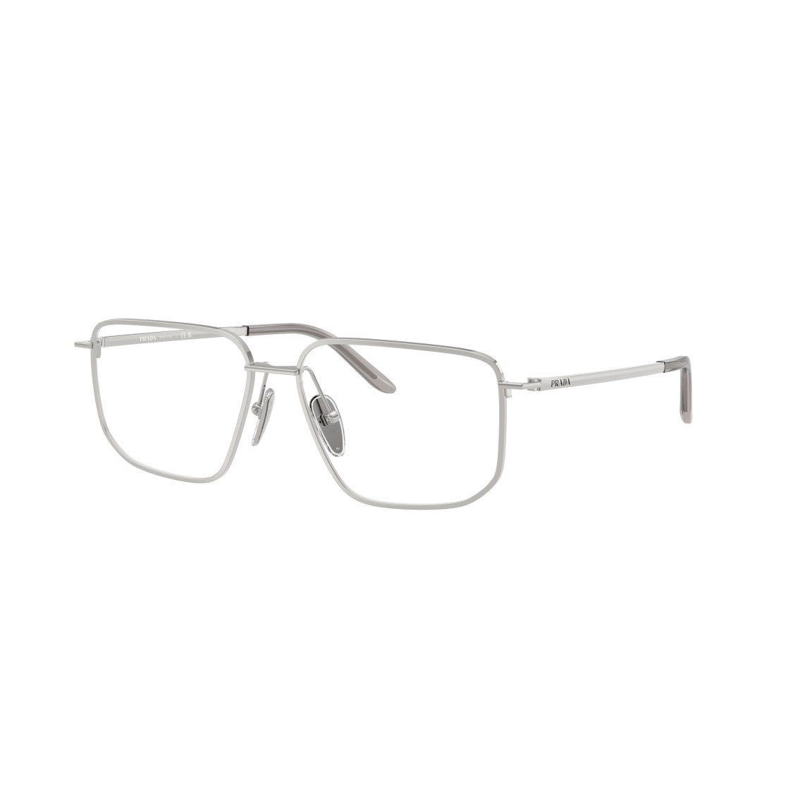 Prada 0Pr C52v Rectangular Silver Metal Frame Eyeglasses