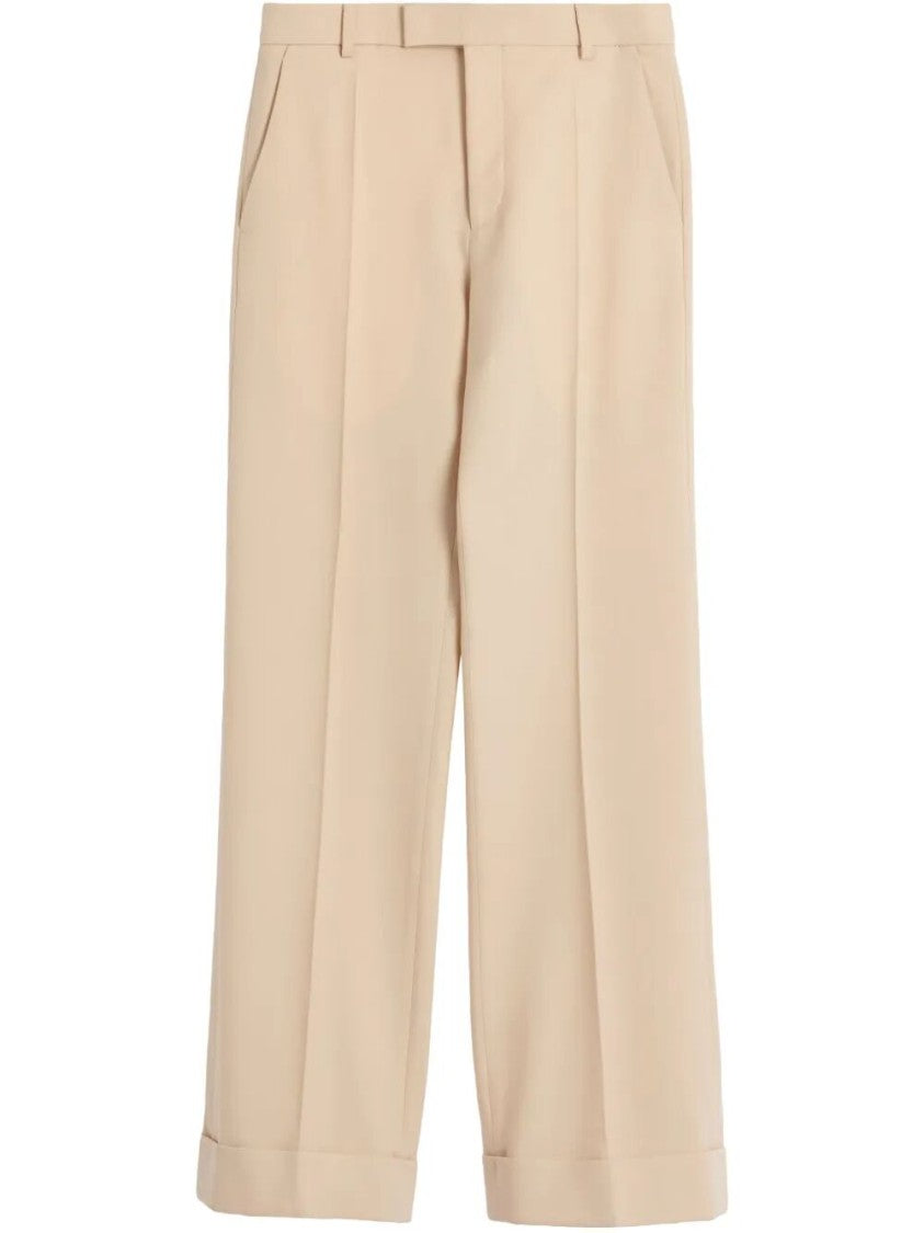 Valentino Tailored High-Waist Wool Pants With Wide Legs