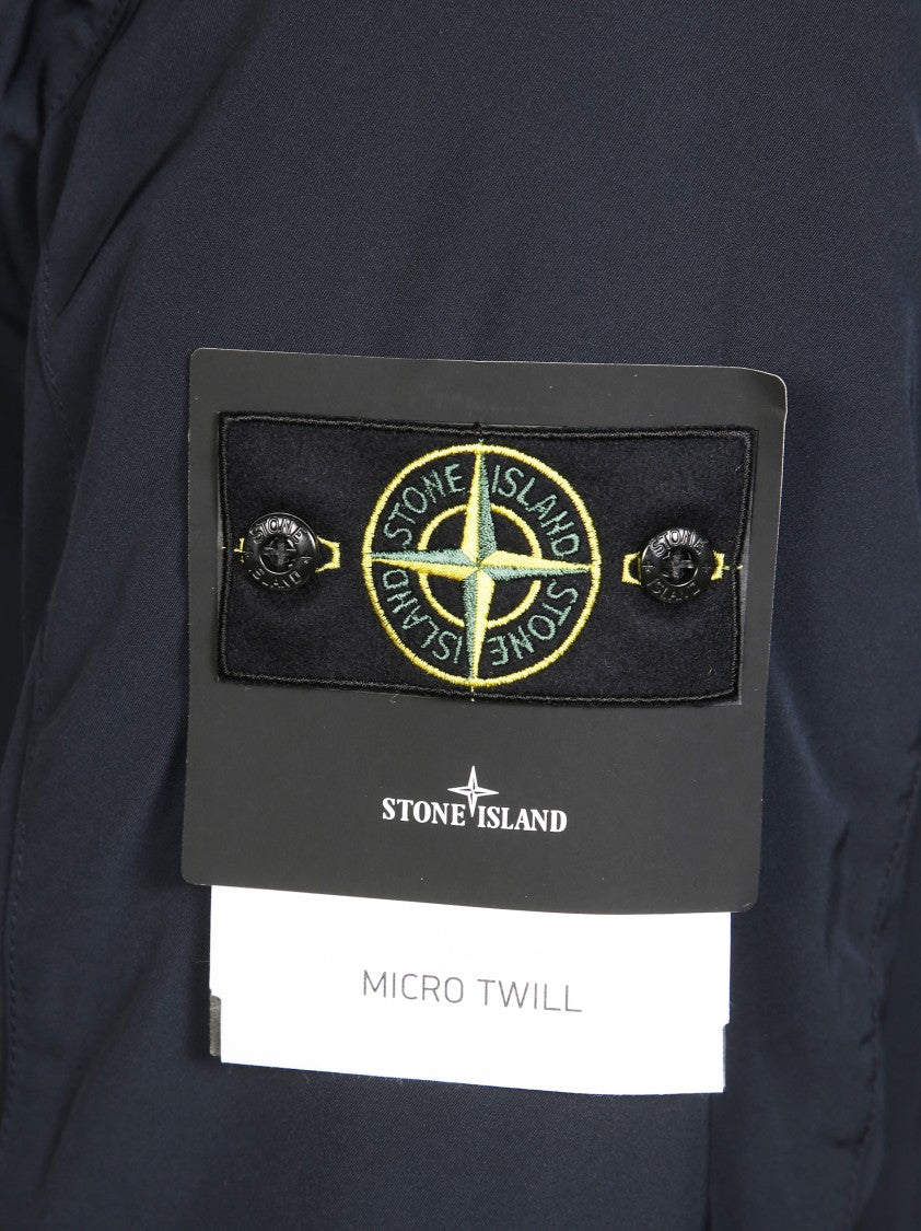 Stone Island Modern Black Zip-Up Jacket With Hood