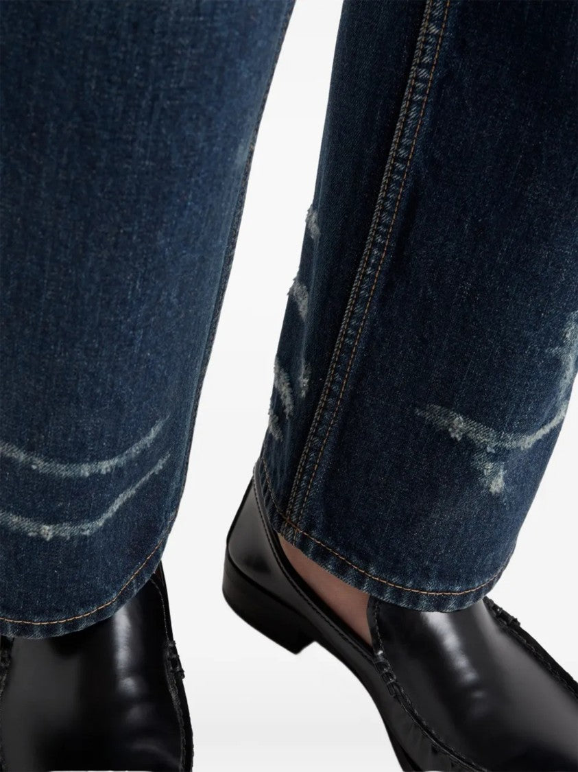 Prada Medium Blue Relaxed-Fit Five-Pocket Jeans