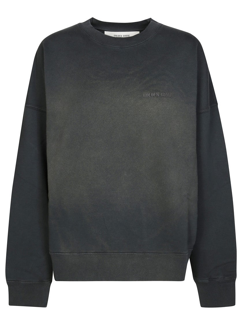 Golden Goose Relaxed-Fit Cropped Sweatshirt With Tonal Embroidery