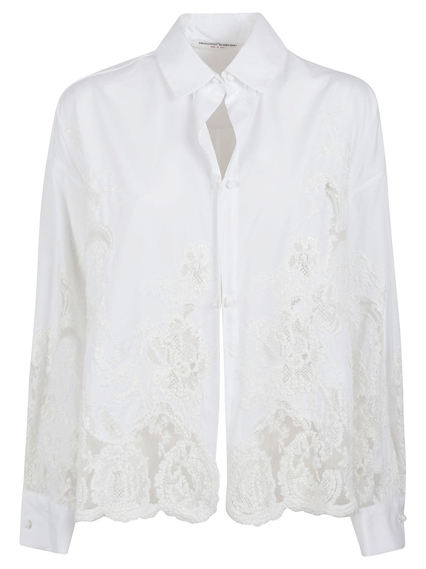 Ermanno Scervino Classic Lace-Detail Shirt With Cropped Silhouette