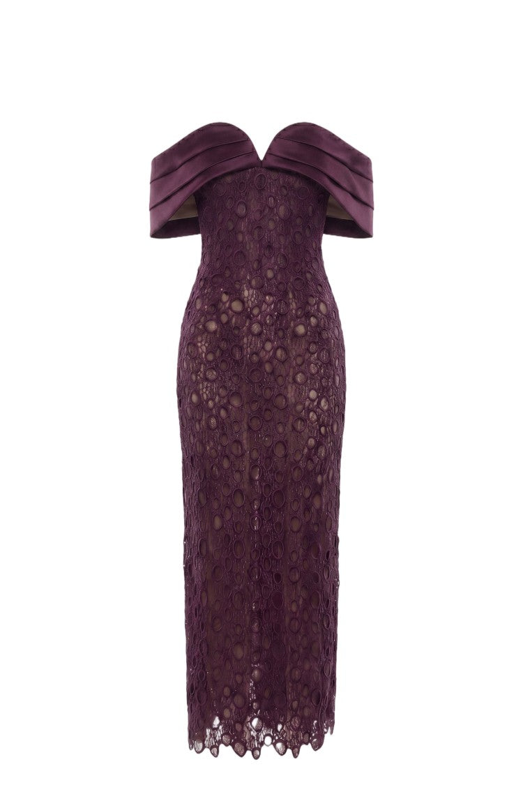 Saiid Kobeisy Midi Guipure Dress
