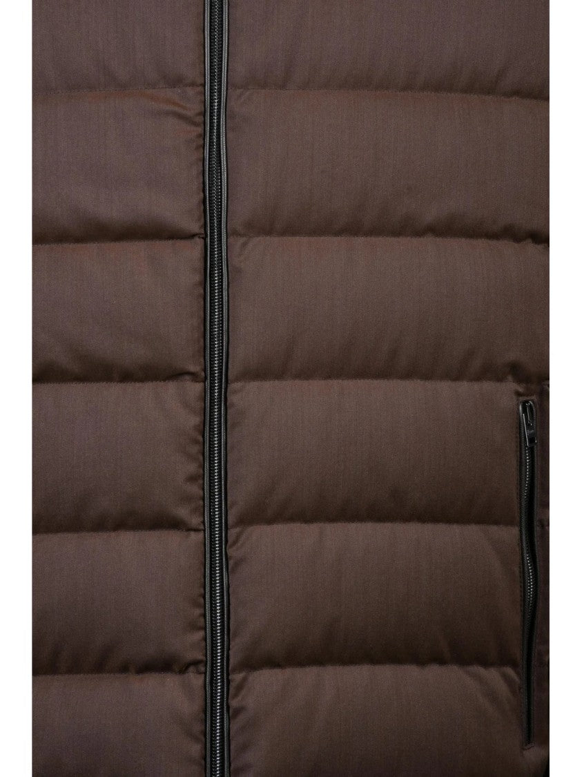Herno Horizontal Quilted Down Jacket In Wool-Polyester Blend