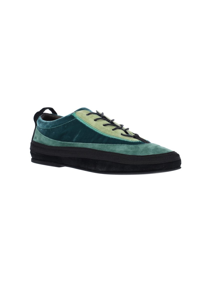 Ranra Green Heitt Suede Low-Profile Sneakers