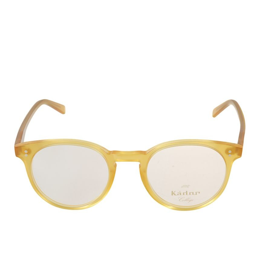 Kador Chyli/N Translucent Amber-Yellow Rounded Eyeglasses With Keyhole Bridge