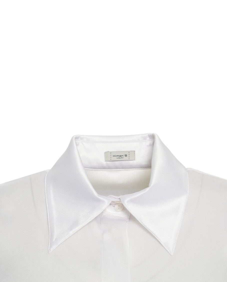 Himon's Fluid Silk Blouse With Classic Collar