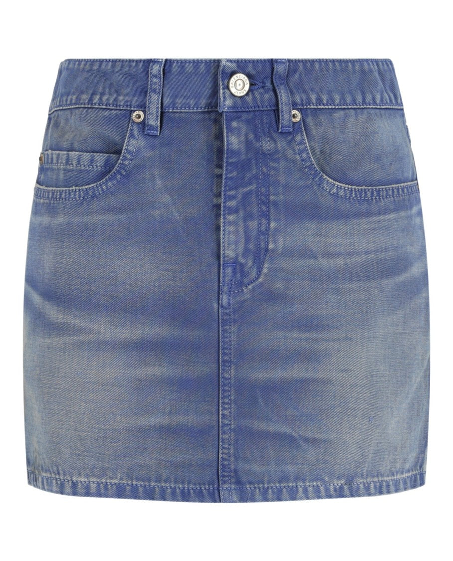 Balenciaga Low-Rise Denim Mini Skirt