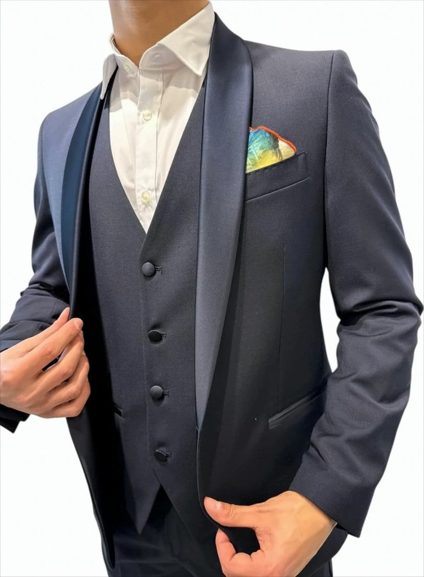 Bharnaba Tokyo Raso Tuxedo Suit With Peak Lapels