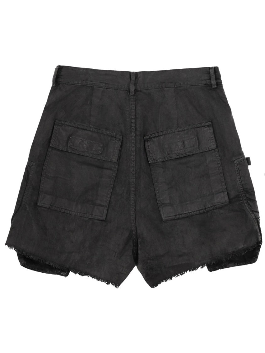Drkshdw By Rick Owens Black Bauhaus Cotton Utility Shorts
