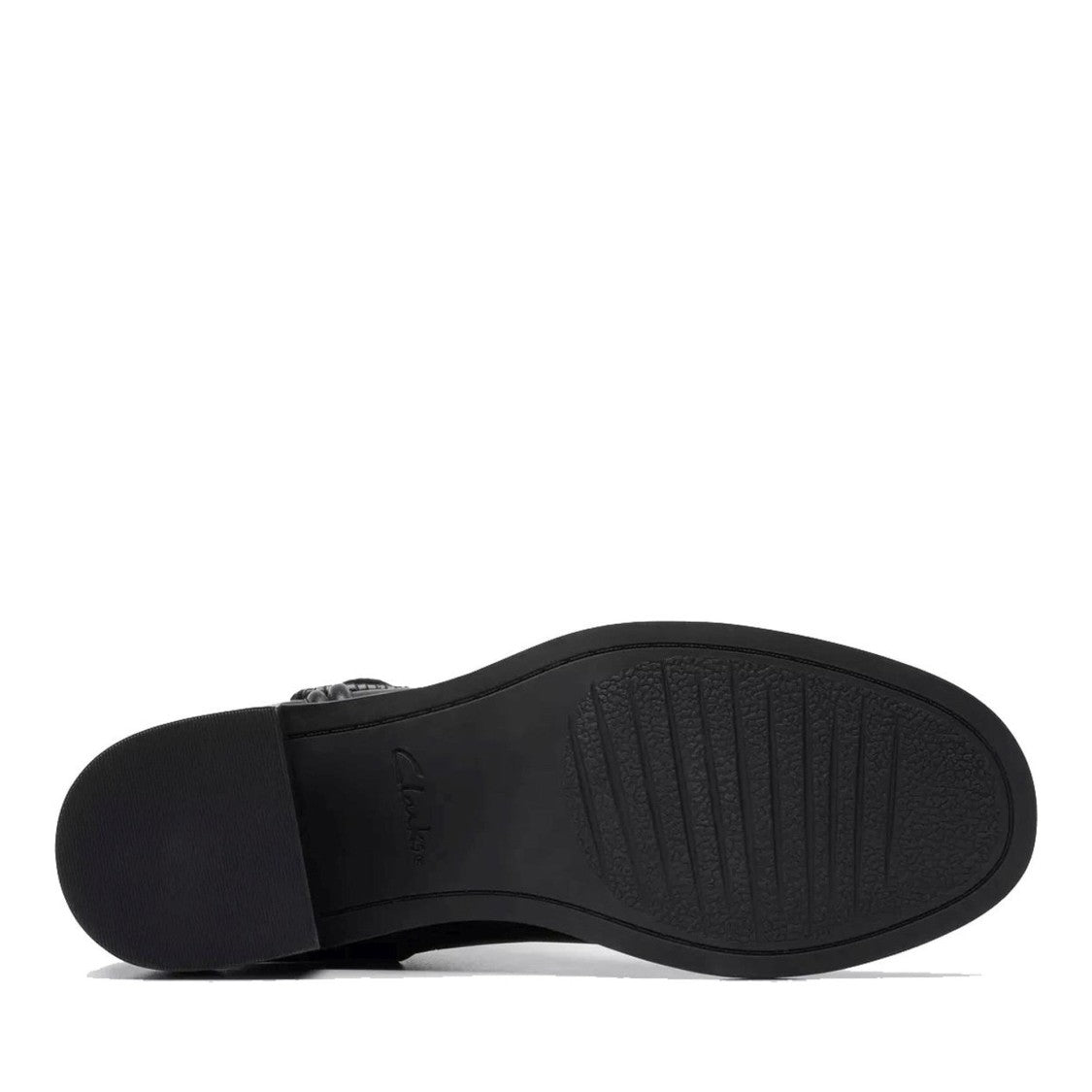 Clarks Black Chamberly Smooth Leather Ankle Strap Boots
